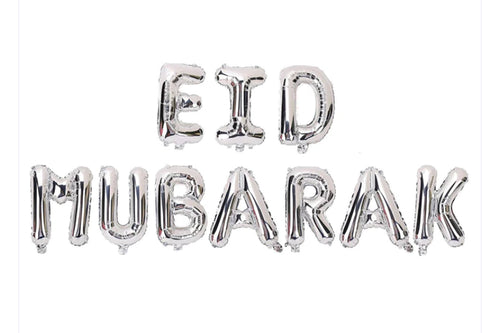 Eid Mubarak foiled balloon - Silver