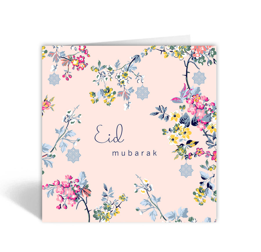 Pink Sakura Eid Mubarak card