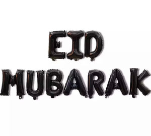 Black foil Eid Mubarak balloons