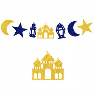 Glitter moon and star banner