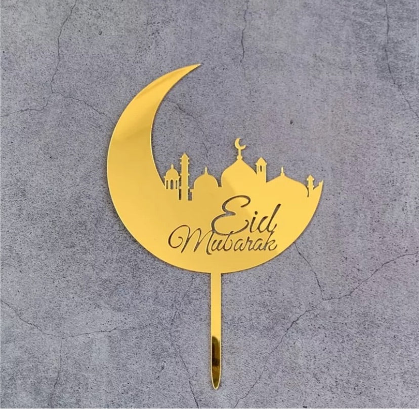 Eid Mubarak cake topper - Gold