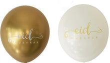 Load image into Gallery viewer, White and gold Eid Mubarak balloons