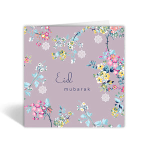 Lilac Sakura Eid Mubarak card