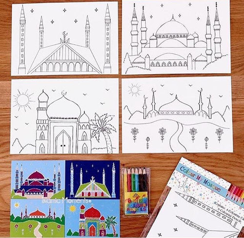 Colour my mosque colouring set