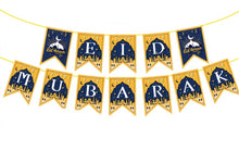 Load image into Gallery viewer, Navy blue and gold Eid Mubarak banner