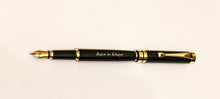Load image into Gallery viewer, Black engraved “Race to Khayr” fountain pen