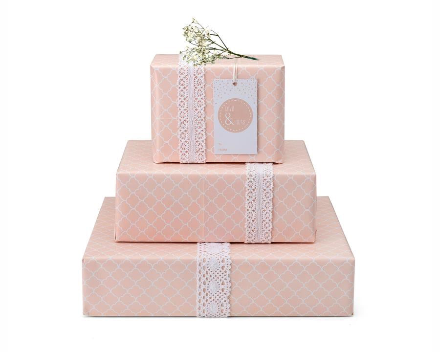 Blush pink love and duas gift wrap
