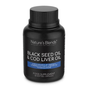 Blackseed and Cod liver oil capsules