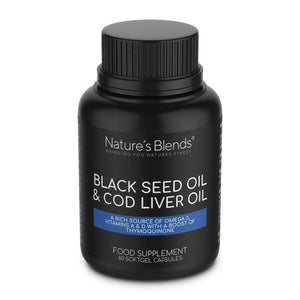 Blackseed and Cod liver oil capsules
