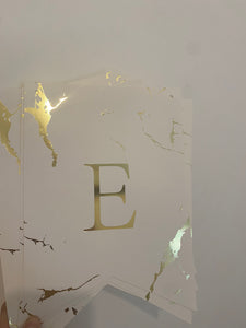 White and gold foil Eid Mubarak banner