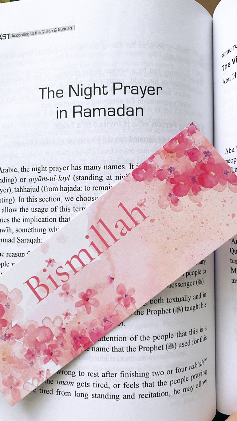 Cherry blossom Bismillah bookmark