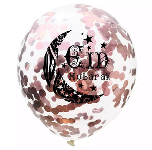 Eid Mubarak confetti balloons - rose gold