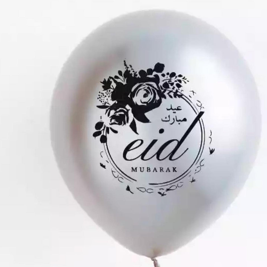 Eid Mubarak balloons - silver