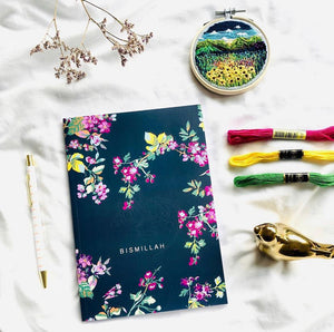 Bismillah blossom Notebook - Navy