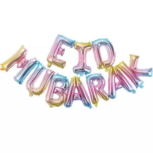 Eid Mubarak foiled balloons -multi