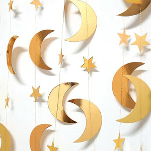 Gold moon and star decor