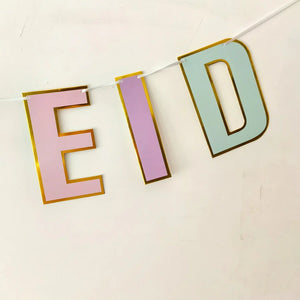 Pastel happy Eid banner